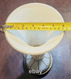 Pair Of Antique Art Deco Vase Table Lamps Neoclassical Grecian Opaline Glass