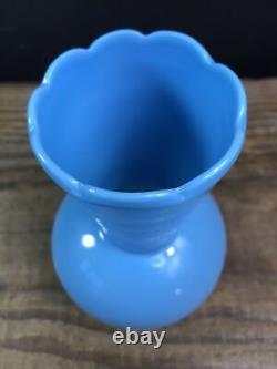 Pair Of Antique Bristol Blue Opaline Glass Bulbous Vases