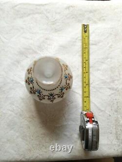 Pair Of Antique French Charles X Opaline De Savon Glass Vases