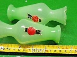 Pair Of Vraie Opaline Italienne Petite Vases 5'' Italian Art Glass Orig Italy