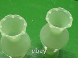 Pair Of Vraie Opaline Italienne Petite Vases 5'' Italian Art Glass Orig Italy