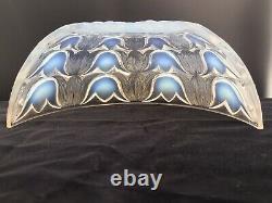 Pair Opalescent Vaseline Glass Art Deco Light Lampshades Sconces Lalique