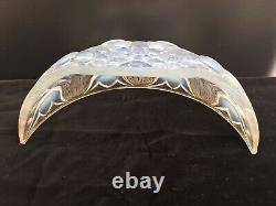 Pair Opalescent Vaseline Glass Art Deco Light Lampshades Sconces Lalique