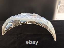 Pair Opalescent Vaseline Glass Art Deco Light Lampshades Sconces Lalique