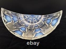 Pair Opalescent Vaseline Glass Art Deco Light Lampshades Sconces Lalique