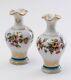 Pair Of Opal Crystal Baccarat Vases Opaline J. F Robert Baccarat