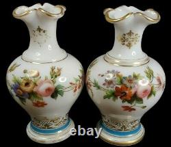 Pair of Opal Crystal Baccarat Vases Opaline J. F Robert Baccarat