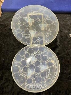 Pair of Opalescent Glass Vase Signed Arvers Made in France 1928 Art Deco