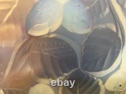 Pair of Opalescent Glass Vase Signed Arvers Made in France 1928 Art Deco