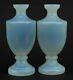 Pair Of Victorian Opaline Glass Vases, Each 16cm High
