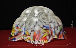 Pedant light art deco Vintage phenolic Bakelite C-1940s art glass chrome chains