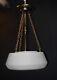 Pendant Light Art Deco Architectural C1930s Plafoniere Opaline Milk Glass Rare