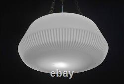 Pendant light art deco architectural C1930s plafoniere Opaline milk glass RARE