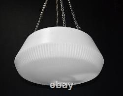 Pendant light art deco architectural C1930s plafoniere Opaline milk glass RARE