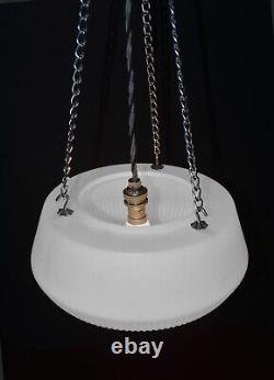 Pendant light art deco architectural C1930s plafoniere Opaline milk glass RARE