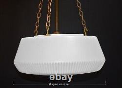 Pendant light art deco architectural C1930s plafoniere Opaline milk glass RARE