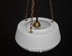 Pendant light art deco architectural C1930s plafoniere Opaline milk glass RARE