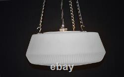 Pendant light art deco architectural C1930s plafoniere Opaline milk glass RARE