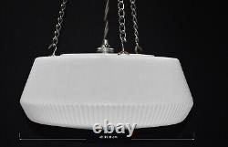 Pendant light art deco architectural C1930s plafoniere Opaline milk glass RARE