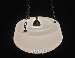 Pendant light art deco architectural C1930s plafoniere Opaline milk glass RARE