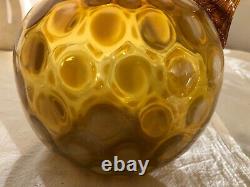 Phoenix Glass Amber Opalescent Coindot Round Neck Ball Pitcher-Mid 1880s Scarce