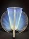 Pierre D'avesn Rare French Art Deco Opalescent Glass Fan Vase C. 1930