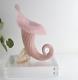Pink / Gold Opaline Cornucopia Vase By Archimede Seguso. Murano Italy Art Glass