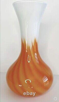 Pop Art Opaline Vase Orange FlameCase Glass Carlo Morretti Carlo MCM