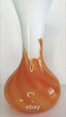 Pop Art Opaline Vase Orange FlameCase Glass Carlo Morretti Carlo MCM