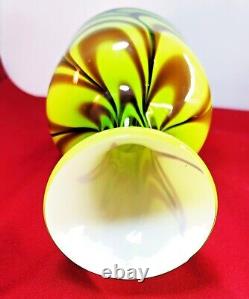Pop Art Vase Opaline Florence Murano Design Green 70s Opal Glass Italy SP 350
