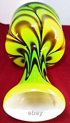Pop Art Vase Opaline Florence Murano Design Green 70s Opal Glass Italy SP 350