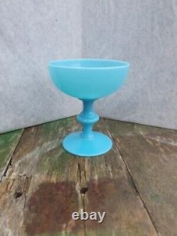 Portieux Vallerysthal France Blue Opaline Champagne Glass