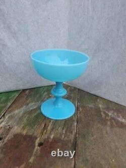 Portieux Vallerysthal France Blue Opaline Champagne Glass