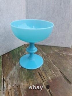 Portieux Vallerysthal France Blue Opaline Champagne Glass