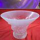 Rare Art Deco Czech Barolec Blue Opalescent Glass Vase Rose Pattern D9.5 Signed