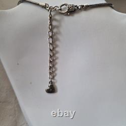 RARE Collectable GDYS PARIS Necklace Silver Tone Charms Amethyst Glass Opaline