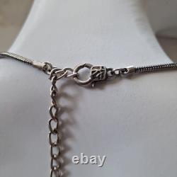 RARE Collectable GDYS PARIS Necklace Silver Tone Charms Amethyst Glass Opaline