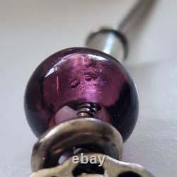 RARE Collectable GDYS PARIS Necklace Silver Tone Charms Amethyst Glass Opaline