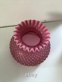 RARE Fenton Glass Cranberry Opalescent Hobnail Lamp