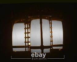 RARE GEC Art deco heavy cast bronze 3 arm chandelier opaline glass shades C-1930