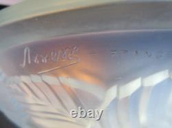 RARE High bowl glass opalescent signé ARRERS White flowers, Snowballs