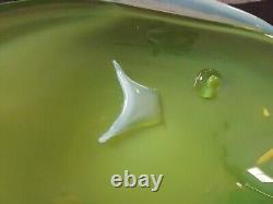 RARE Large Antonio Da Ros Cenedese Murano Green Opaline Art Glass Fish Bowl