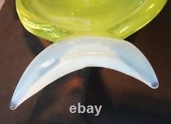 RARE Large Antonio Da Ros Cenedese Murano Green Opaline Art Glass Fish Bowl