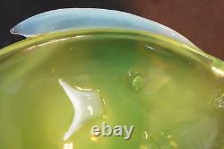 RARE Large Antonio Da Ros Cenedese Murano Green Opaline Art Glass Fish Bowl