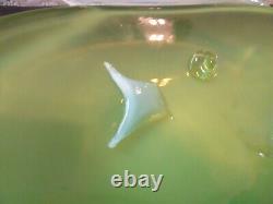 RARE Large Antonio Da Ros Cenedese Murano Green Opaline Art Glass Fish Bowl