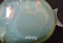RARE Large Antonio Da Ros Cenedese Murano Green Opaline Art Glass Fish Bowl