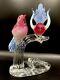 R Anatra Signed Murano Italian Art Glass Pink White Opalescent Perched Birds