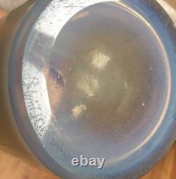 R. Lalique 1924 Ceylan Budgerigars In Foliage Blue Stained Opalescent Vase