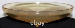 R Lalique Volubilis Bowl Yellow Opalescent Wheel Cut Signature 383