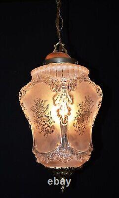 Rare 1920s French Louis XIV Versailles Style Moulded opalescent glass Lantern